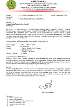 GPM SWAHIRA Desak Transparansi, Dugaan Kesalahan Administratif dan Pemanggangan Tanah di Desa Tegalan Dituntut Jelas